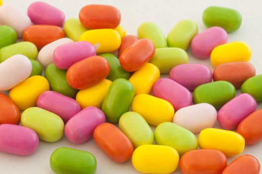 beautiful background of colored and various candy or pills