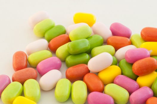 beautiful background of colored and various candy or pills