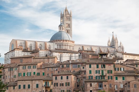 landscape of Baptistery of Siena, Tuscany, Italy.