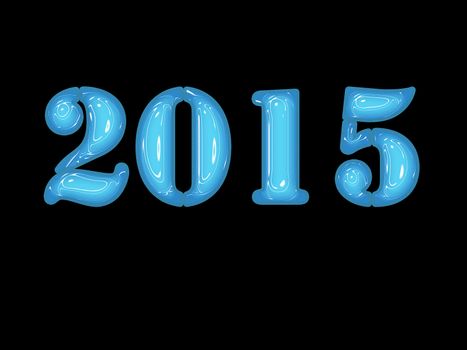 2015  Trendy plastic look blue glowing word