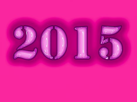 2015  Trendy plastic look pink glowing word
