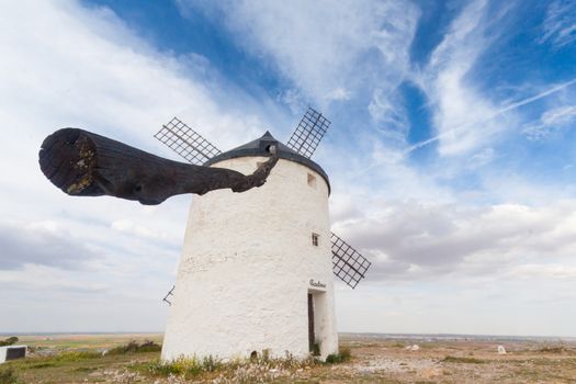 Vintage widnmills in the mainland of La Mancha, Consuegra, Spain.