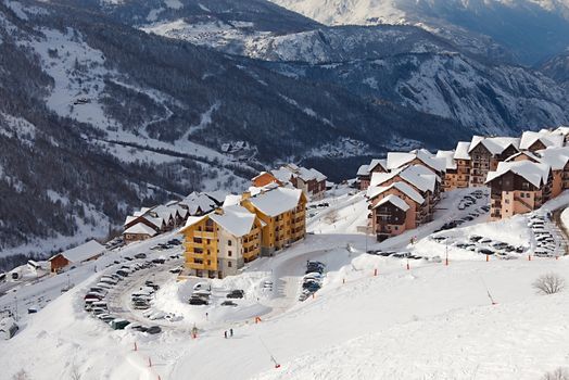 Ski resort in the alps, Valmeinier