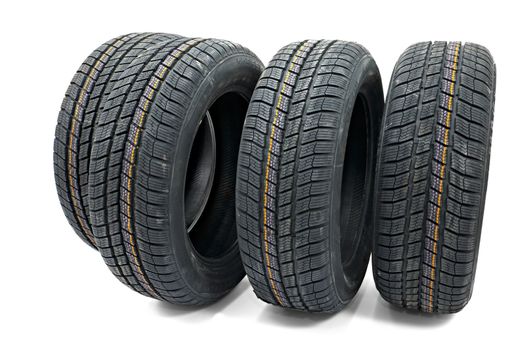 A set of new winter tyres