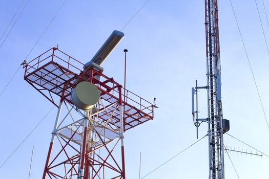 Communication and radar tower for maritime traffic