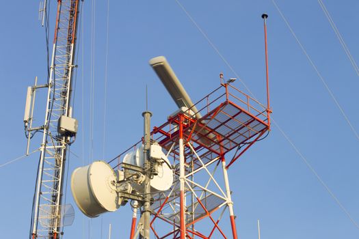 Communication and radar tower for maritime traffic