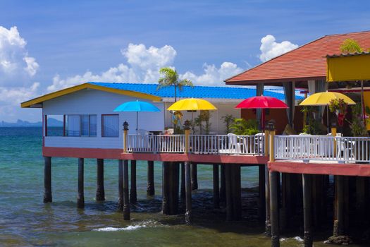 Houses on piles, Koh Larn island, Thailand