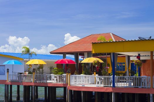 Houses on piles, Koh Larn island, Thailand