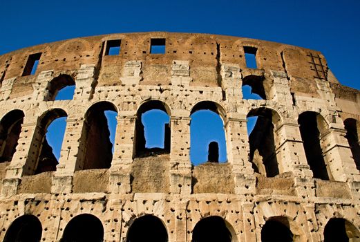 Photo shows remaining parts of the Rome empire ruins.