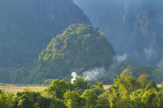 Landscape near Vang Vieng Laos.