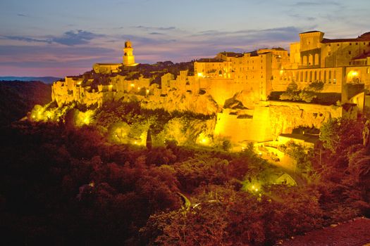 Photo shows a general view of the Tuscany city of Pitigliano.