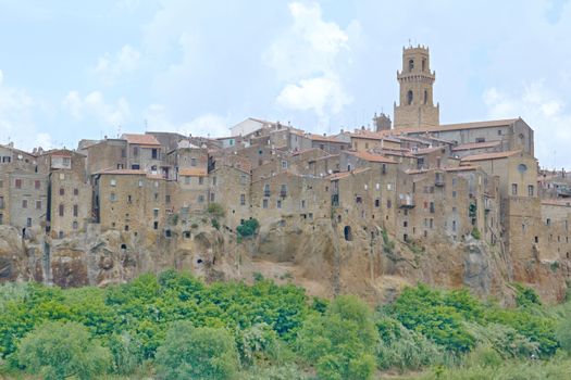 Photo shows a general view of the Tuscany city of Pitigliano.