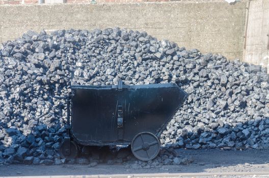 The open box-shaped tram is referred to in the miners' language as Lore or Hunt / dog or mine cart. 