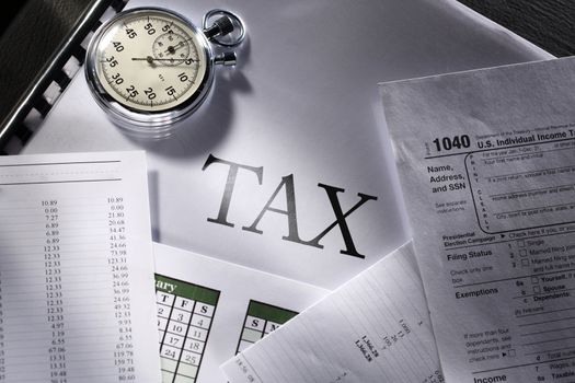 Operating budget, calendar, stopwatch and tax
