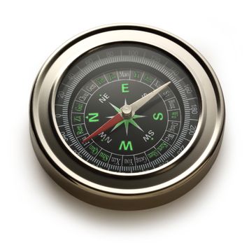 Compass on the white background