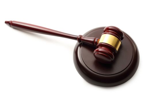 Handcrafted wooden gavel and block
