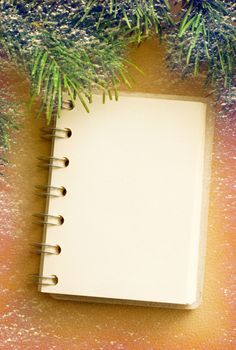 Christmas tree and notepad