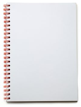 Blank notepad on the white background