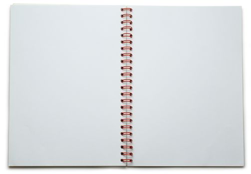 Blank notepad on the white background