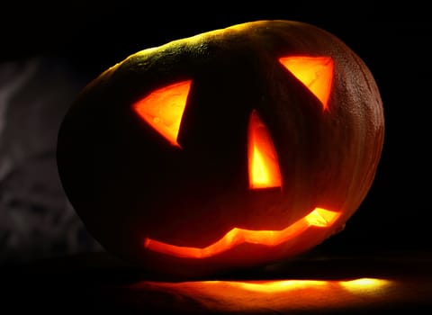 Halloween pumpkin at night