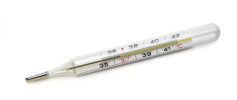 Thermometer on the white background