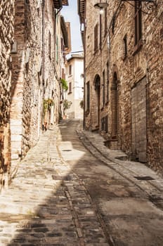 medieval building in the small town of Spello, Italy