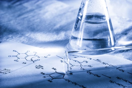 Chemistry with reaction formula in toning