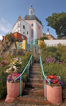 The village of Portmeirion was designed in an Italian style by Sir Clough Williams-Ellis in the 1920s.