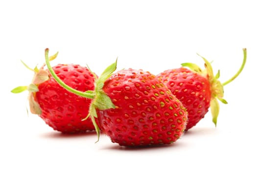 Ripe strawberry on white background