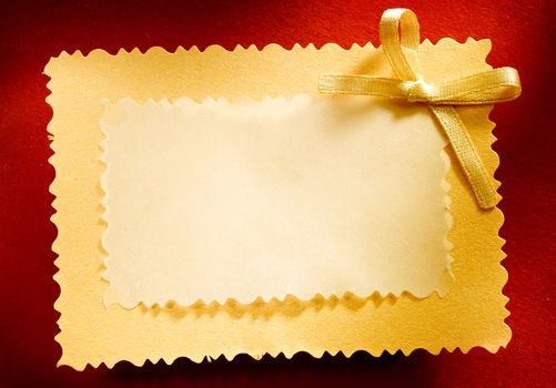 Greeting card on the red background