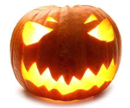 Halloween pumpkin on white