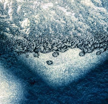 Shiny winter window ice decoration