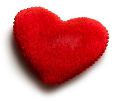 Red heart on white background