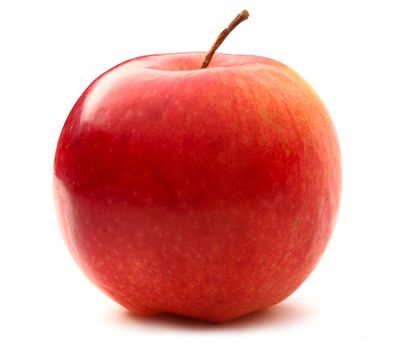 Red apple on the white