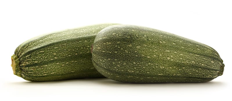 Green marrows on white background