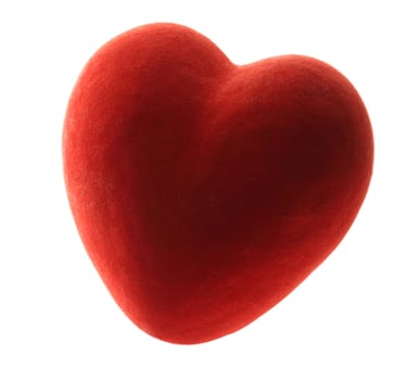 Red heart on white background