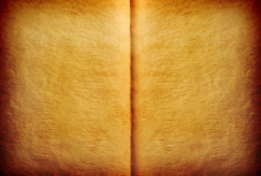 Open yellowed book background