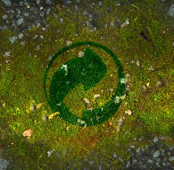 Der Grune Punkt sign on grass