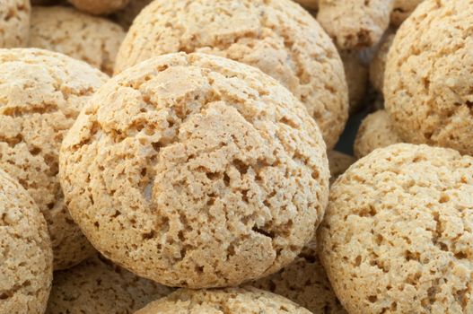 macro details of macaroons cookies in white background