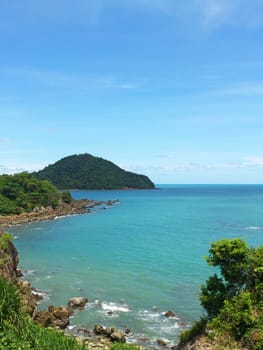 Landscape with sea and sky in tropical sea