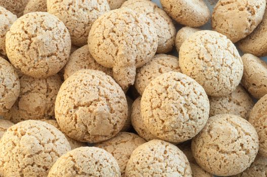 macro details of macaroons cookies in white background