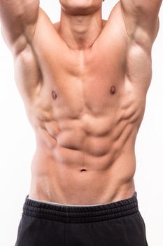 Muscular man body with six pack - studio shoot 