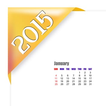 January 2015 - Calendar series with coner fold design
