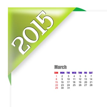 March 2015 - Calendar series with coner fold design