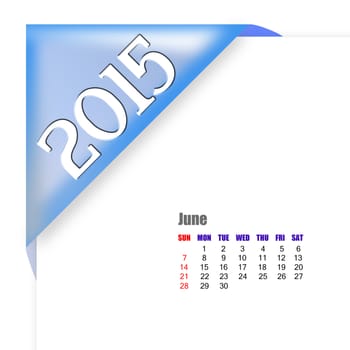 June 2015 - Calendar series with coner fold design
