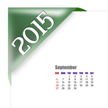 September 2015 - Calendar series with coner fold design