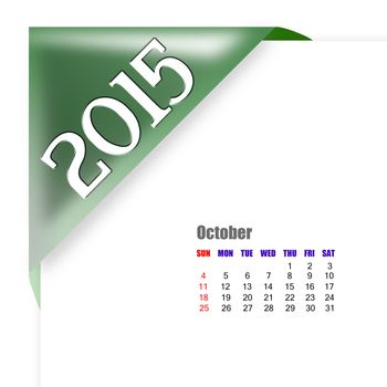 October 2015 - Calendar series with coner fold design