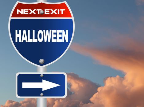 Halloween road sign