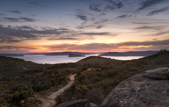 Views from Box Head, overlooking Lion Island  Broken Bay, Pittwater