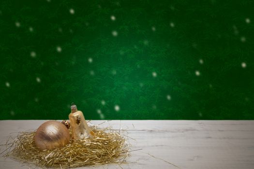 advent time or Christmas card with festive background and copyspace